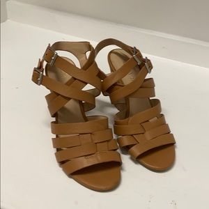 Brand New Lace Brown Wedge Heels